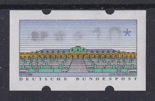 ATM Sanssouci Typ K 10 Pfg Druck stark verschwommen, ohne D von DBP **