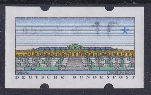 ATM Sanssouci Typ K 10 Pfg Druck verschwommen, rechte Hälfte der 0 fehlend  **