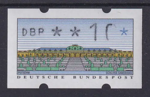 ATM Sanssouci Typ K 10 Pfg , bei 10 rechte Hälfte der 0 fehlend  **