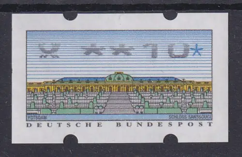 ATM Sanssouci, Druck N24 mit Posthorn Mi.-Nr. 2.2.3 Wert **10 , Druck oben offen