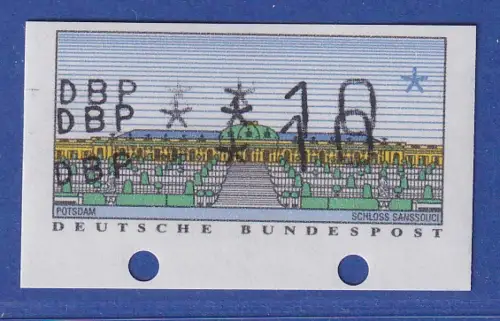 ATM Sanssouci Typ K 10 Pfg  Dreifachdruck , Löcher unten voll, **
