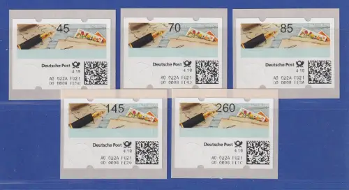 Deutschland ATM Briefe schreiben selbstklebend Mi.-Nr. 10 kpl. Satz 5 Werte **