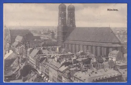 Alte AK München Frauenkirche Innenstadt, gelaufen 1908 nach Correggio