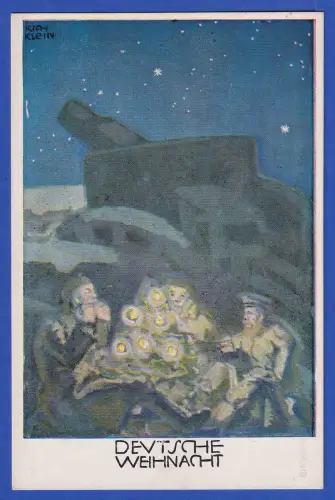 Bildpostkarte Soldaten-Weihnacht nach Gemälde von Richard Klein ca. 1914