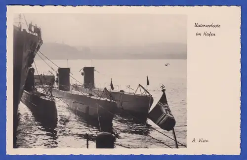 Bildpostkarte U-Boote im Hafen (Kiel) 1930/40erJahre