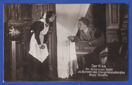 Bildpostkarte mit Szenenfoto aus "Der Hias - Ein feldgraues Spiel" ca. 1918