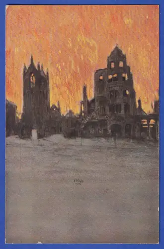 Bildpostkarte Lyck (Masuren, Ostpreußen) Ruinen 1. Weltkrieg, wohl 1920er Jahre