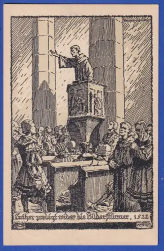 Dt. Reich 1922 Privatganzsache zur Lutherfeier Wittenberg Martin Luther predigt