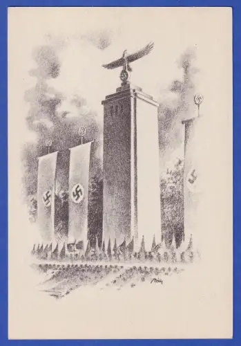 NS-Propaganda-Postkarte 1938 Parteitags-Architektur mit So.-O KÖNIGSBERG