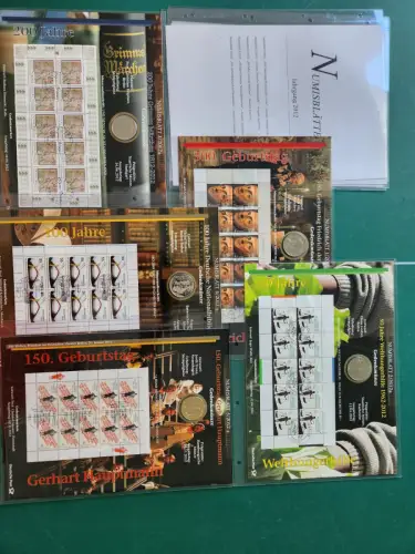 Deutschland Numisblätter Jahrgang 2012 alle 5 Ausgaben komplett 