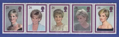 Großbritannien 1998 Tod von Prinzessin Diana (1997) Mi.-Nr. 1729-1733 Satz **