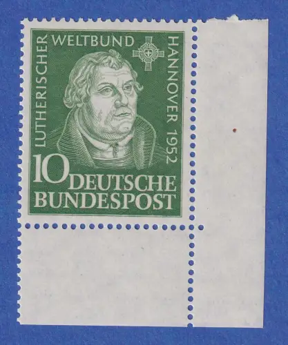 Bundesrepublik 1951 Martin Luther Mi.-Nr. 149 Eckrandstück UR **
