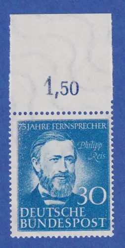 Bundesrepublik 1952 Philipp Reis Mi.-Nr. 161Oberrandstück postfrisch **