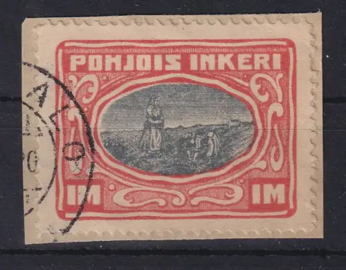 Nordingermanland Freimarke 1M  Mi.-Nr. 12 gestempelt KIRJASALO auf Briefstück