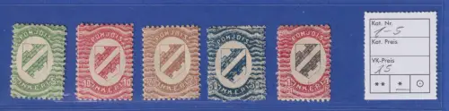 Nordingermanland Freimarken Mi.-Nr. 1-5 sauber ungebraucht * 