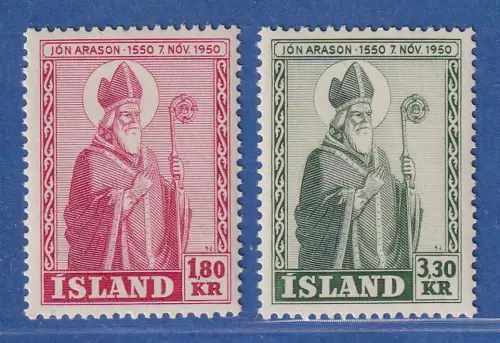 Island 1950 Bischof Arason Mi.-Nr. 271-72 Satz kpl. ** 