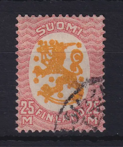 Finnland 1921 Wappen 25 M  Mi.-Nr. 94A gestempelt