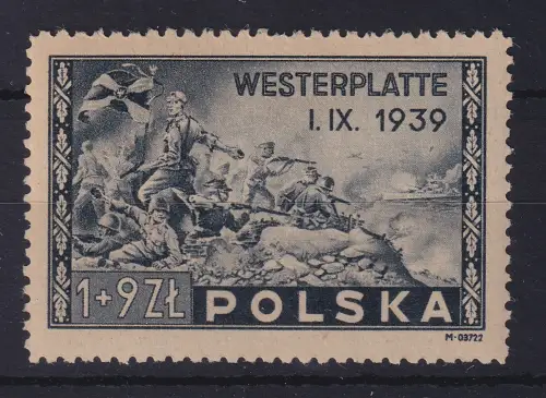 Polen 1945 Verteidigung der Westerplatte 1939 Mi.-Nr. 407 postfrisch **