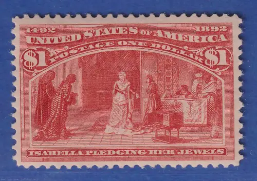 USA 1893 Columbus 1 Dollar Mi.-Nr. 84 postfrisch **  Scott # 241 unused MNH VF