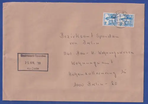 Berlin Burgen&Schlösser 70er 2x als MEF auf Ortsbrief bis 100g  O 24.4.89