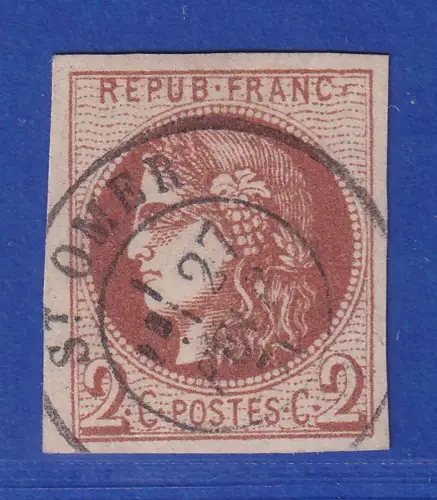 Frankreich 1870/71 Ceres (Bordeaux-Ausgabe) 2 C  Mi.-Nr. 37 O ST. OMER