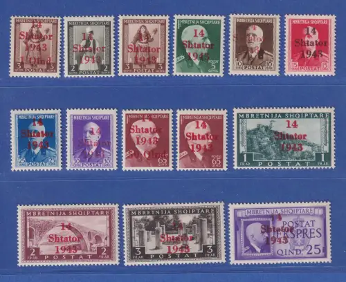 Dt. Besetzung 2.WK, Albanien Mi.-Nr. 1-14  Satz 14 Werte komplett ** 
