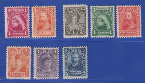 Canada Kanada Neufundland 1897 Königsfamilie Mi.-Nr. 59-66 ** / * / (*)