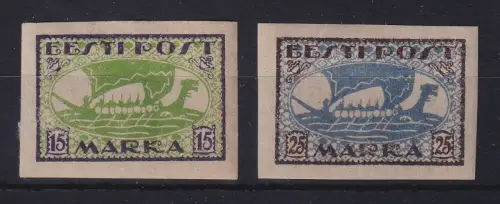 Estland 1920 Wikinger-Schiff  Mi.-Nr. 23-24B ungebraucht *