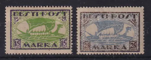 Estland 1920 Wikinger-Schiff Mi.-Nr. 23-24A ungebraucht *