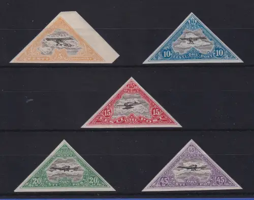 Estland 1924 Flugpostmarken Mi.-Nr. 48-52B postfrisch **