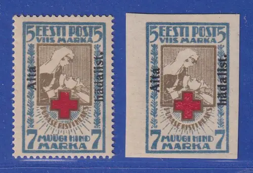 Estland 1923 Rotes Kreuz Mi.-Nr. 47 A / B ungebraucht *