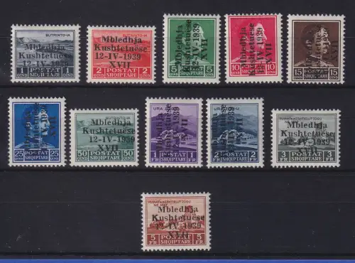 Albanien 1939 Verfassunggebende Versammlung Mi.-Nr. 284-294 ungebraucht *