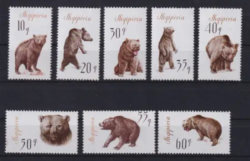 Albanien 1965 Braunbär Mi.-Nr. 1010-1017 postfrisch **