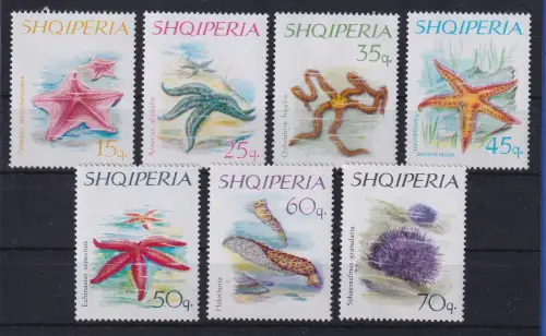 Albanien 1966 Seesterne und Seeigel Mi.-Nr. 1060-1066 postfrisch **