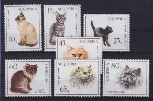 Albanien 1966 Katzen Mi.-Nr. 1091-1097 postfrisch **