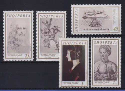 Albanien 1969 Leonardo da Vinci Mi.-Nr. 1346-1350 postfrisch **