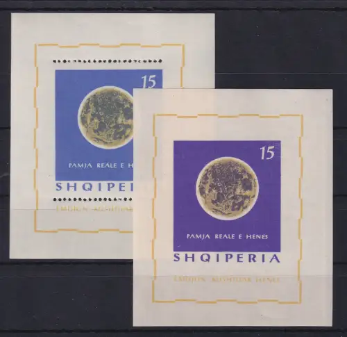 Albanien 1964 Mondphasen Neumond Mi.-Nr. Block 24 und 25 postfrisch **