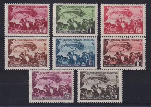 Albanien 1948 Eisenbahnlinie Durres-Tirana Mi.-Nr. 448-455 ungebraucht *