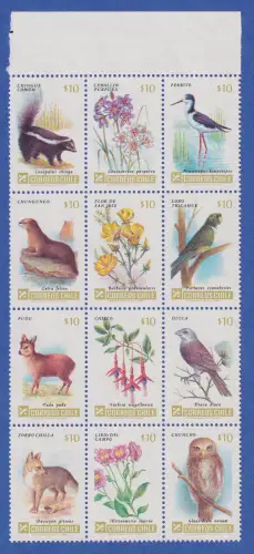 Chile 1985 Tiere und Pflanzen Fauna und Flora Mi.-Nr. 1073-84 postfrisch **