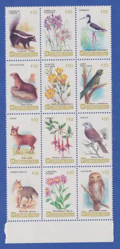 Chile 1985 Tiere und Pflanzen Fauna und Flora Mi.-Nr. 1073-1084 postfrisch **