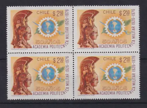 Chile 1976 Polytechnische Militärakademie Mi.-Nr. 858 4er-Block **/ MNH