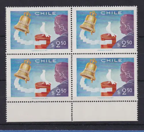 Chile 1977 Weihnachten Navidad Mi.-Nr. 883 4er-Block **/ MNH