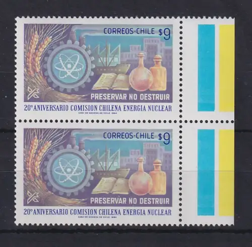 Chile 1984 Atomenergie-Kommission Mi.-Nr. 1041 senkr. Paar **/ MNH