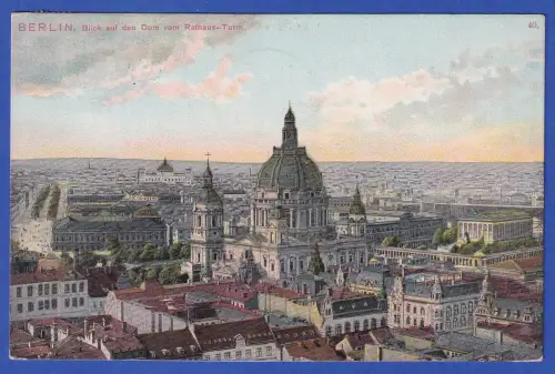 Alte AK Blick auf den Dom und Stadtzentrum in Berlin, gel. 1906 nach Bamberg