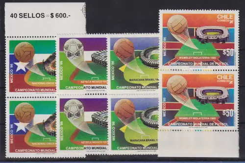 Chile 1986 Fussball-Weltmeisterschaft Mexiko Mi.-Nr. 1118-1121 **/ MNH 