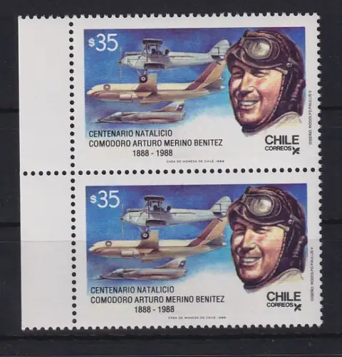 Chile 1988 Arturo Merino Benitez , Flugzeuge Mi.-Nr. 1230 **/ MNH 