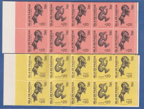 Chile 1988 Kunst der Osterinsel Mi.-Nr. 1224-27 D je Markenheftchen **/ MNH 