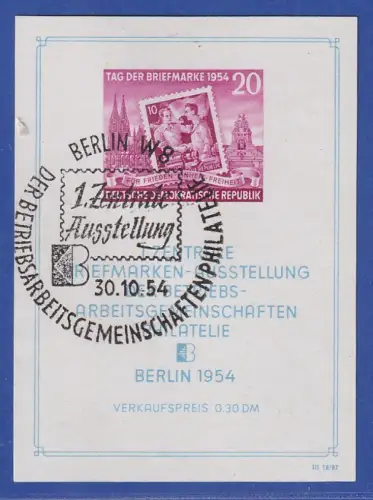 DDR 1954 Briefmarkenausstellg. Berlin Mi-Nr. Block 10 mit Ersttags-Sonderstempel