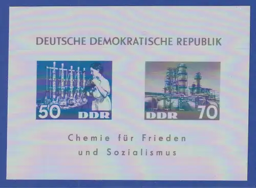 DDR 1963 Chemische Industrie auf Dederon-Gewebe Mi.-Nr. Block 18 (*)