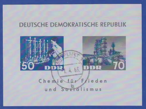 DDR 1963 Chemische Industrie Mi.-Nr. Block 18 mit normalem Tages-Stempel